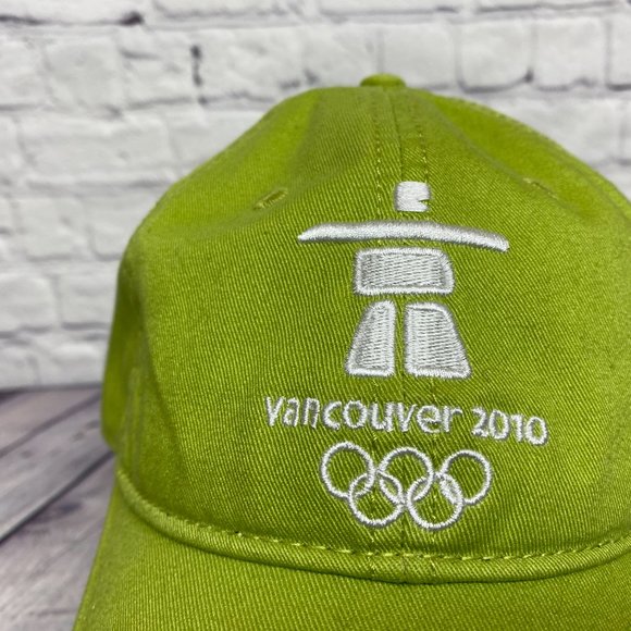 Vancouver 2010 Hat Cap Strap Back Lime Green Embroidered Official Merchandise - Picture 6 of 11